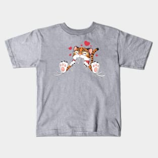 Cute Tiger Chewing Kids T-Shirt